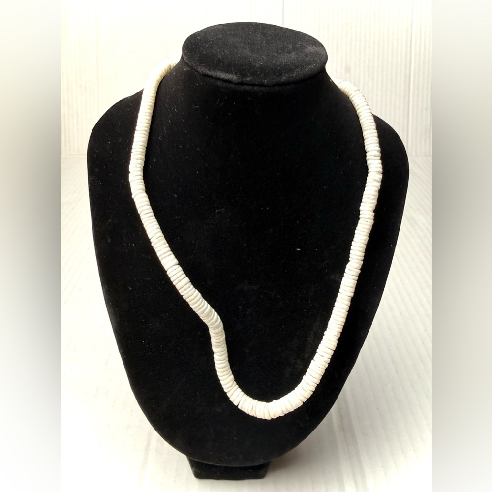 Vintage Puka Shell Necklace Barrel Clasp Heishi Artisan Ocean Surfer Y2K‎ 90s